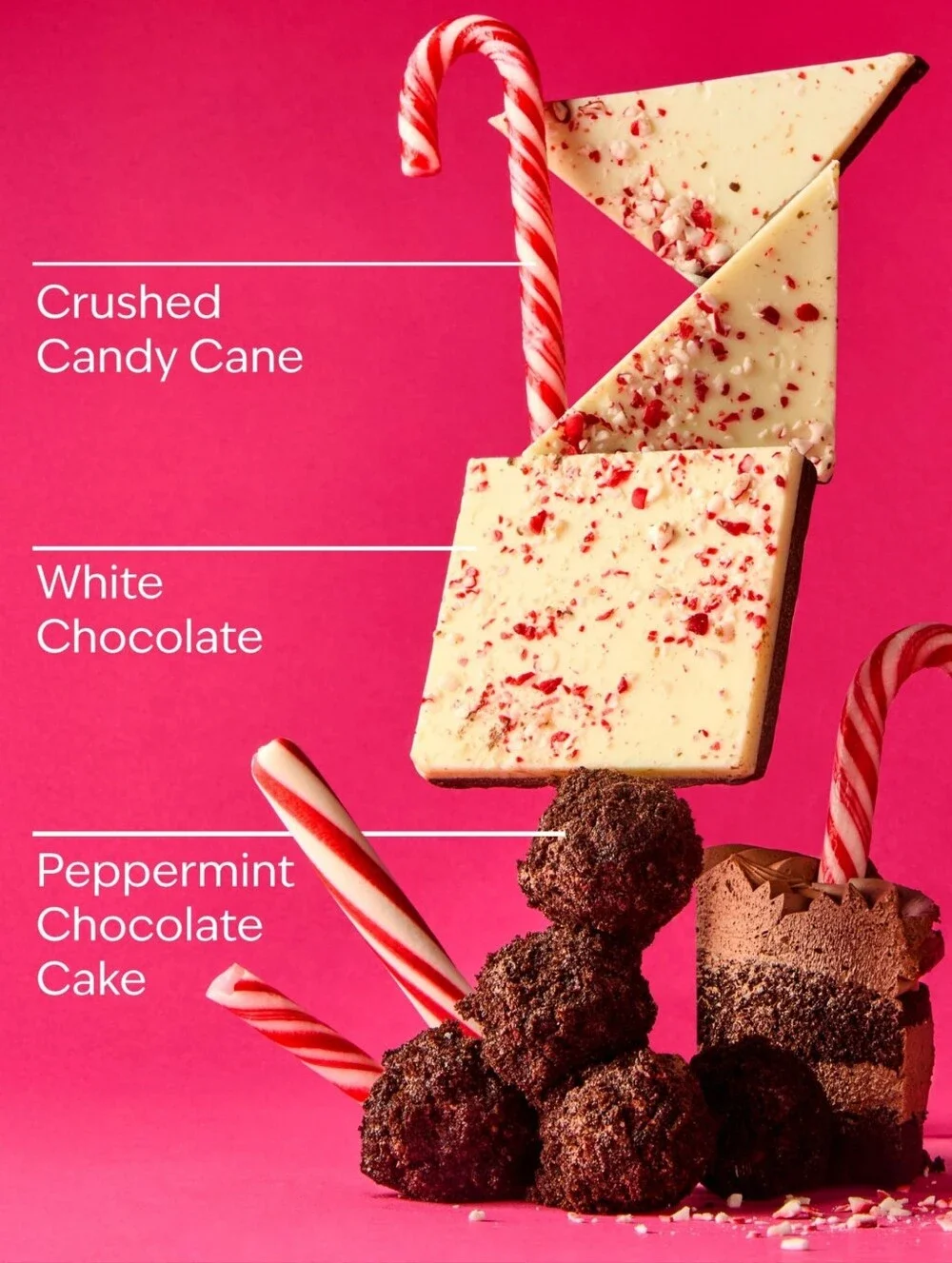 Bath Body Works Peppermint Bark Truffle Body Cream & Fragrance Mist Set NEW RARE